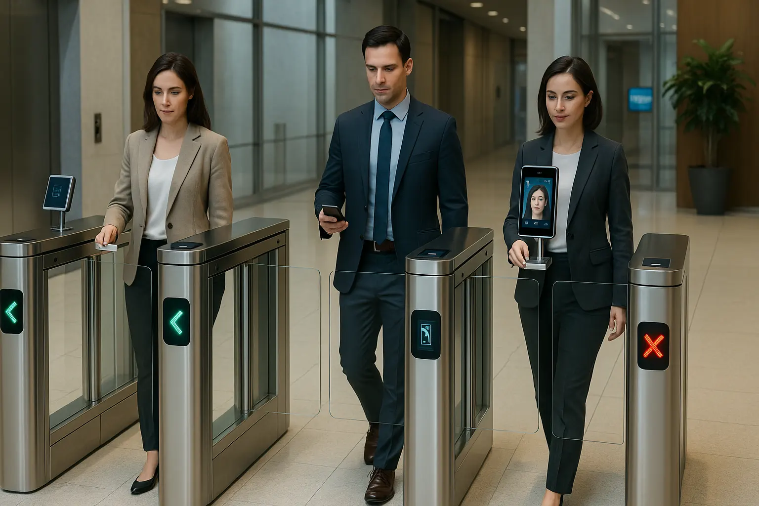 Tourniquet piétonnier de l’immeuble de bureaux