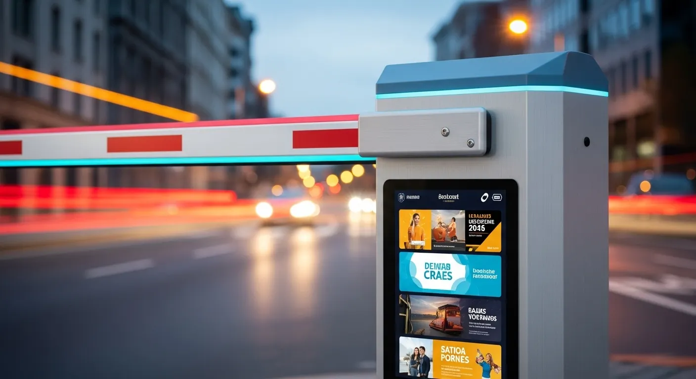 Barrière de stationnement publicitaire