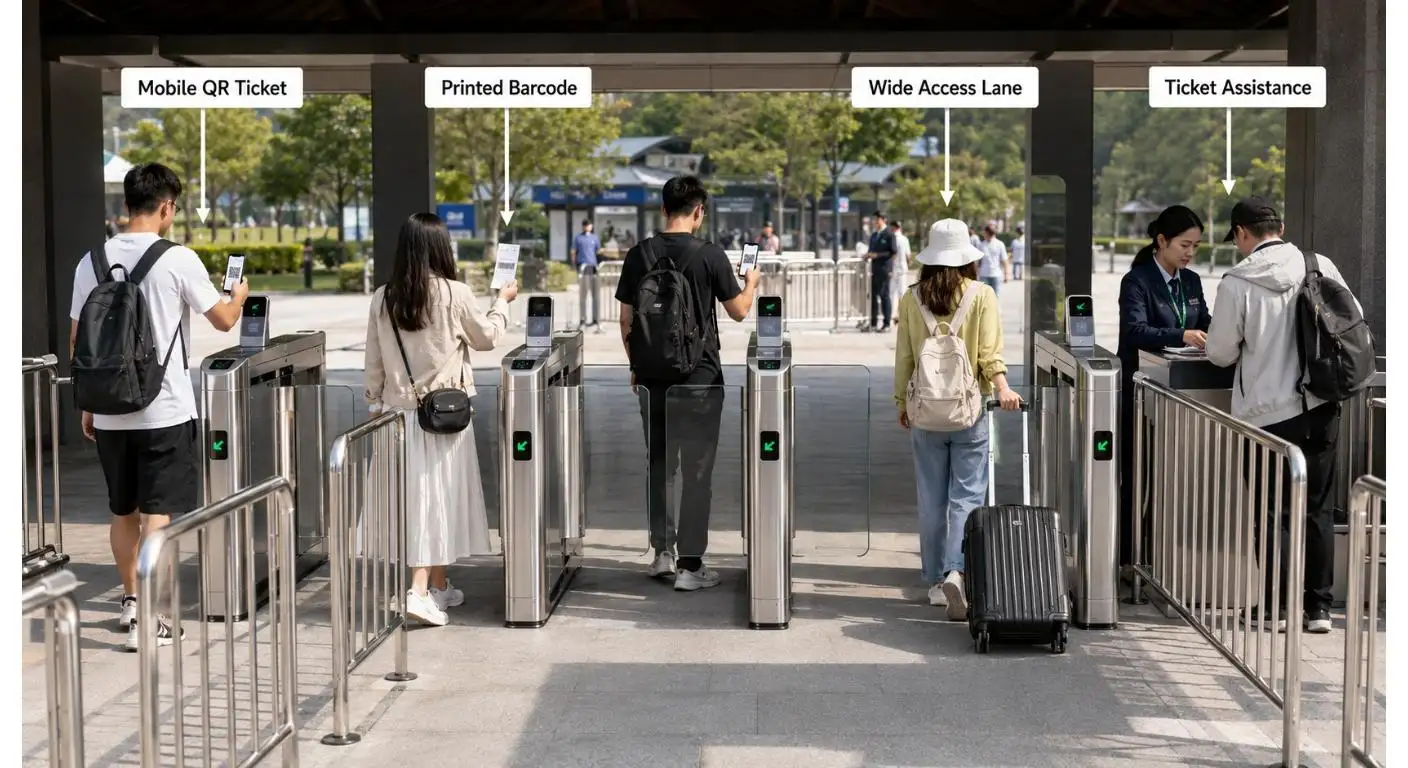 Porte de tourniquet à code-barres