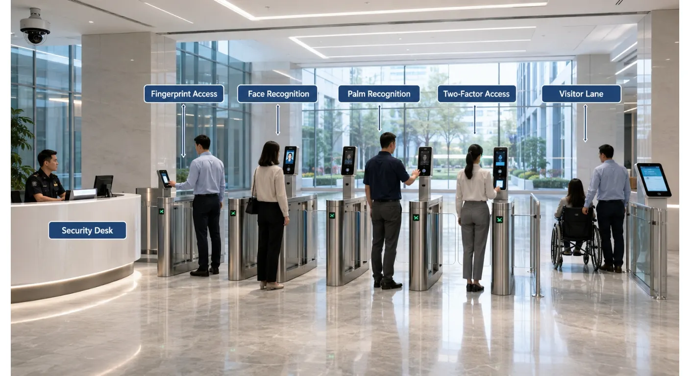Porte de tourniquets biométriques