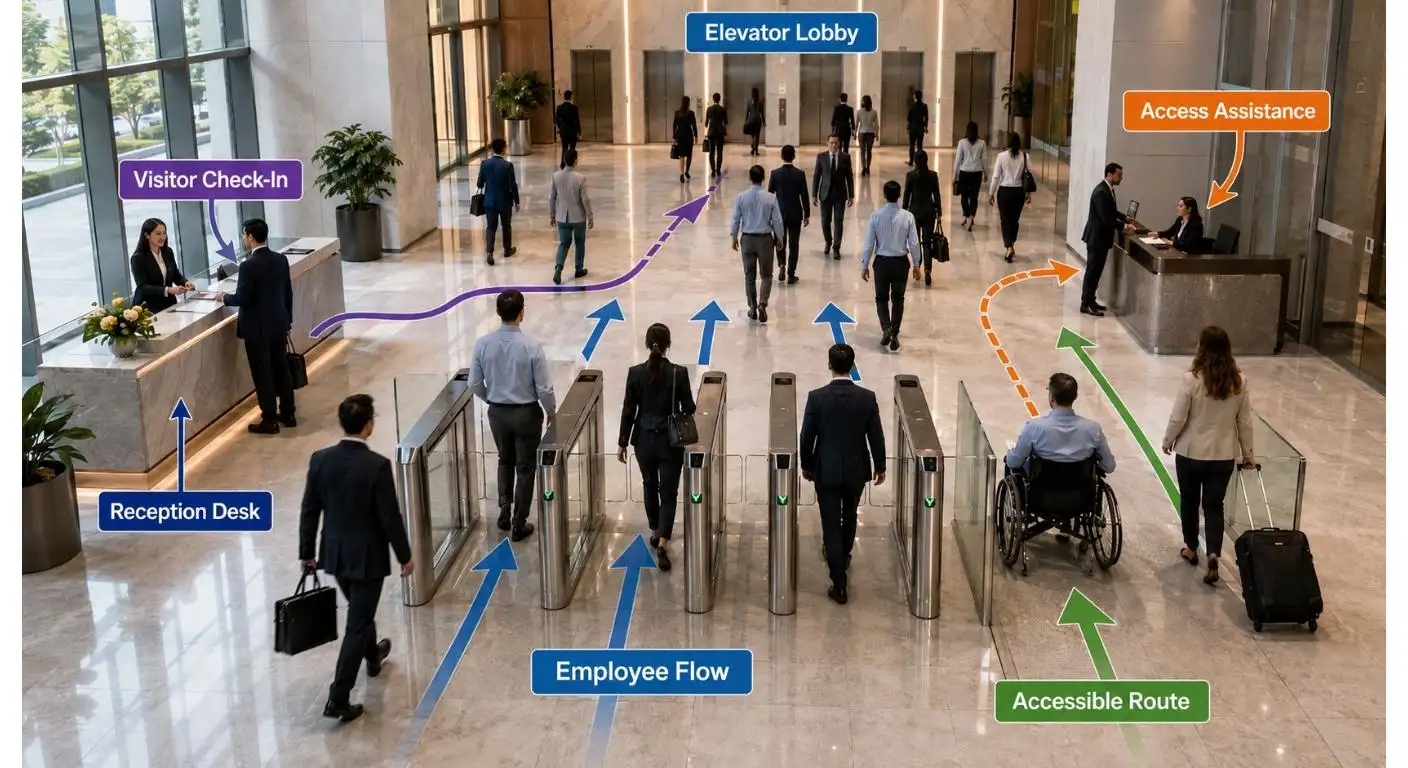 Fabricant de portails de tourniquets à rabat pour immeubles de bureaux