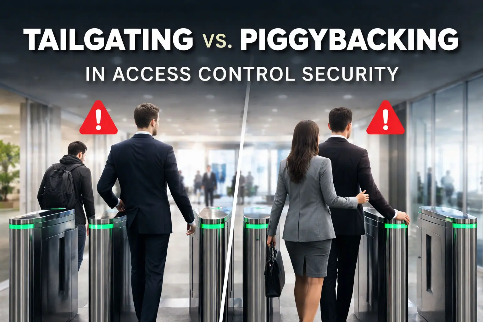 Tailgating vs Tailgating. Accrochage: Comprendre les menaces cachées pour la sécurité du contrôle d’accès